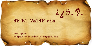 Öhl Valéria névjegykártya